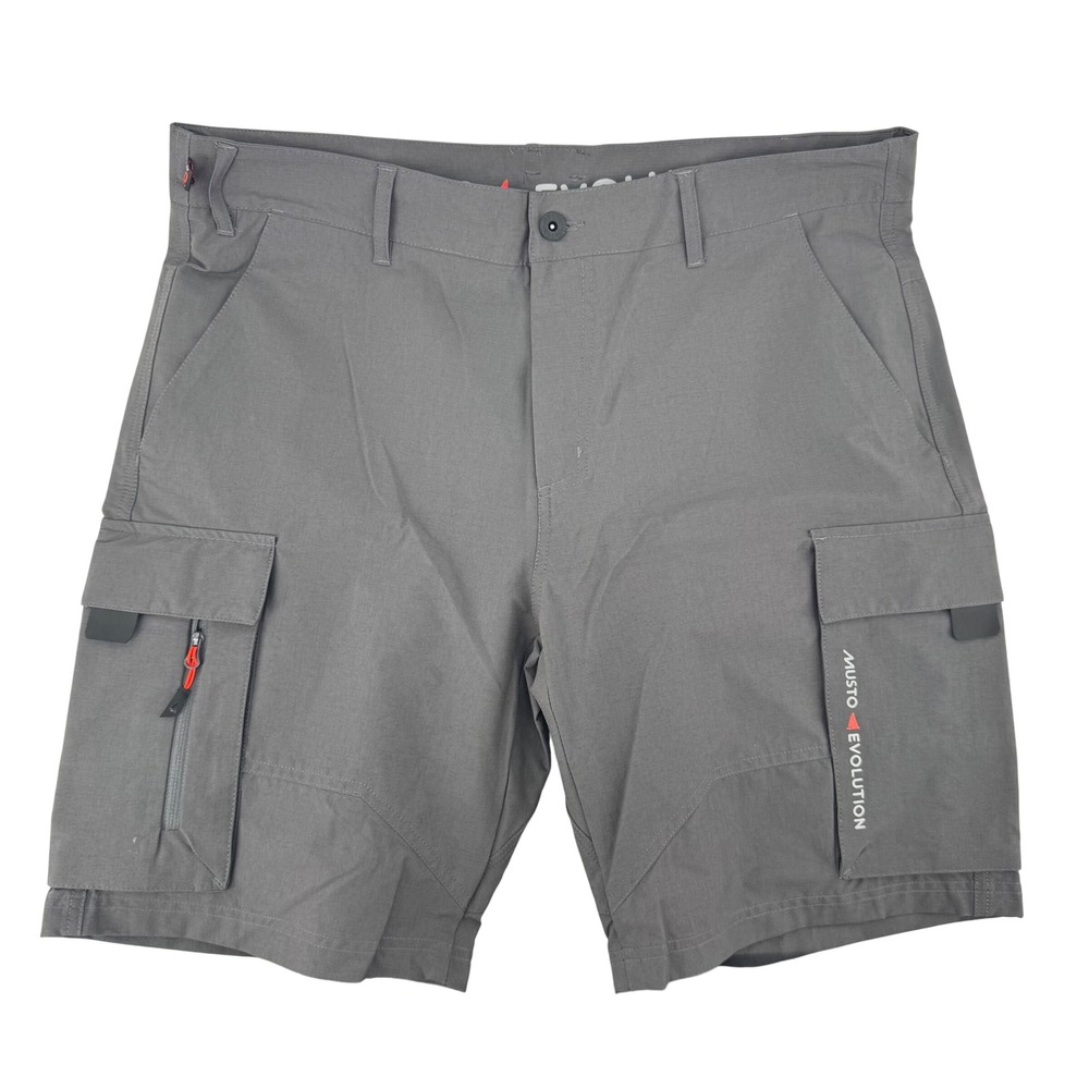 Musto Evolution Pershing Grey Cargo Shorts Mens 34 SPF 40 Technical Performance